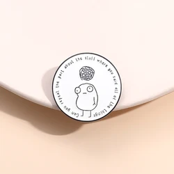 Mental Health Humor Enamel Pins Creative Cartoon All The Things Confused Dark Humor Anxiety Brooches Lapel Badge Gift for Friend