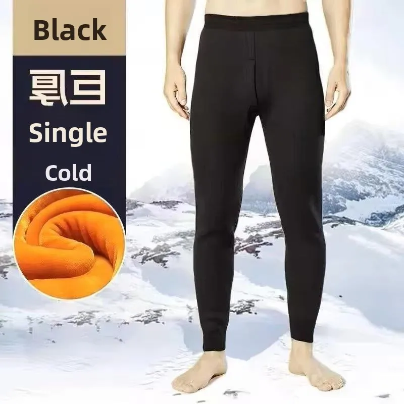 

Мужские зимние утепленные брюки из хлопка с начесом, облегающие, теплые, для осени и зимы, больших размеров, базовый слой