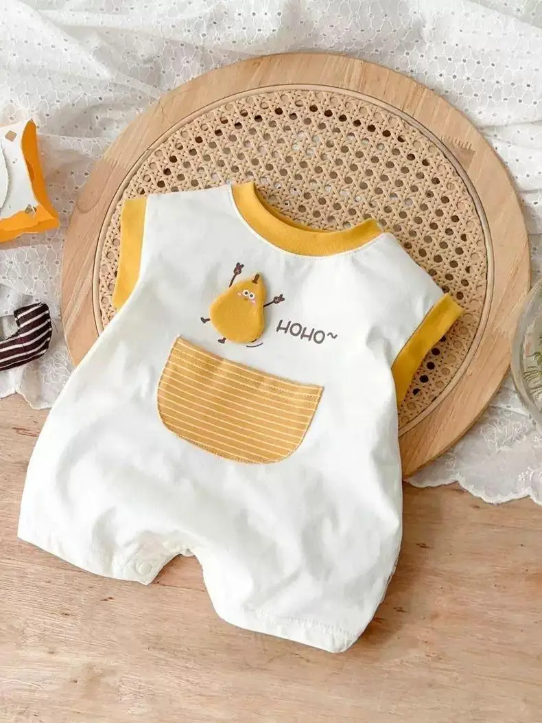 Novo Macacão de Verão 2026 para Bebês, Body Fino com Pés, Estilo Colete, Roupa de Bebê para Meninos e Meninas, Macacão para E...