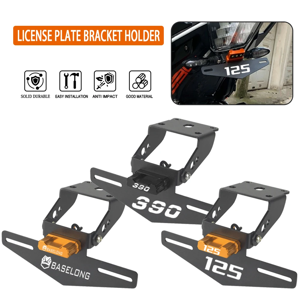 

For Duke 125 250 390 Duke390 2017 2018 2019 2020 2021 CNC Motorcycle License Plate Holder LED Light Tail Tidy Fender Eliminator