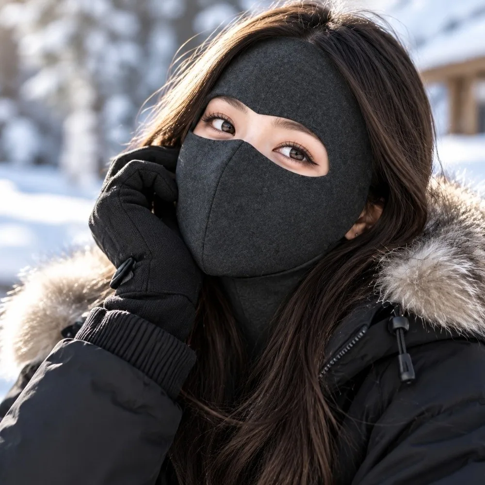 Ear Loop Velvet Winter Warm Face Mask Thickened Warm Cycling Mask Face Cover Cold-Proof Dustproof Mask Autumn Winter