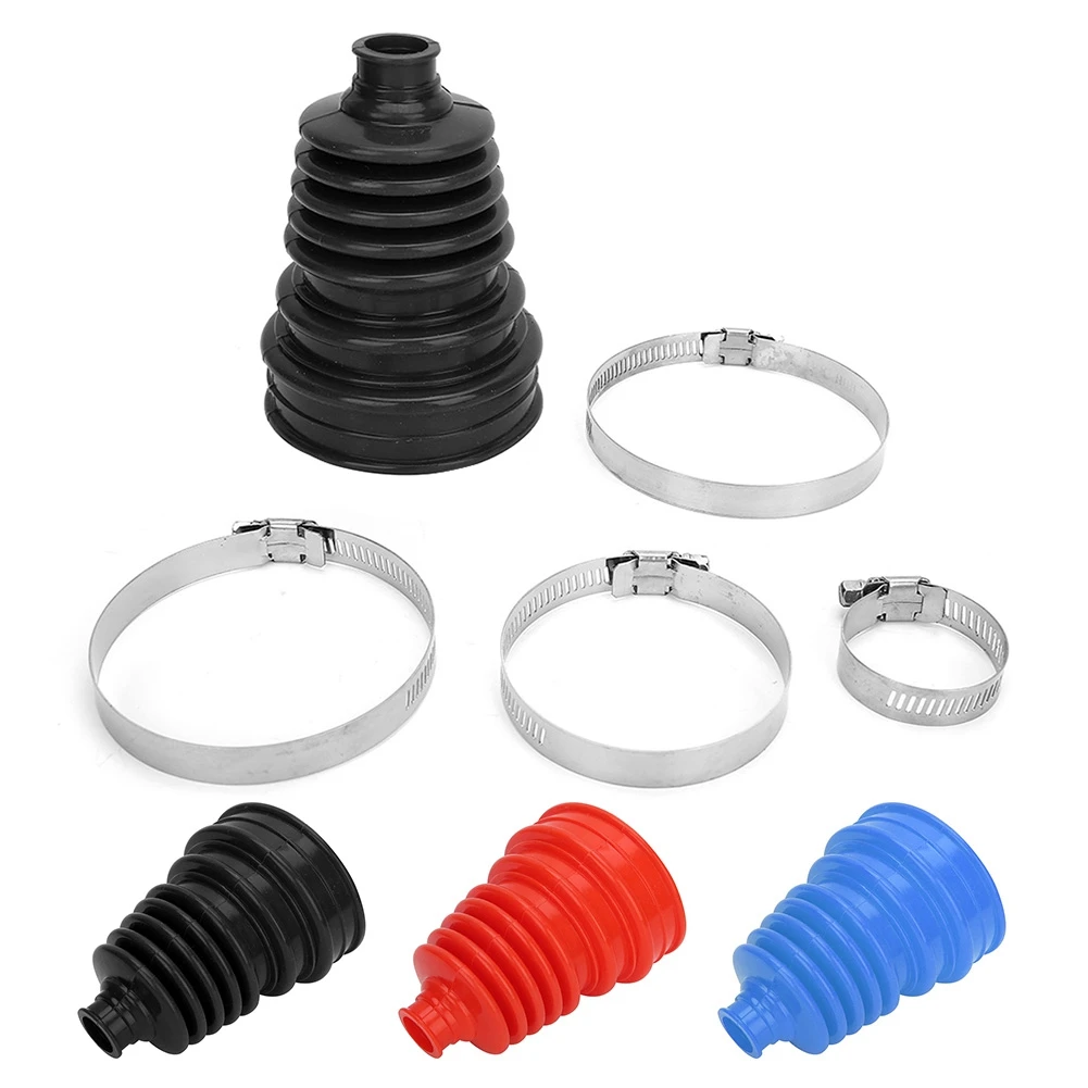 Universal Silicone CV Axle Boot Dust Cover Ball Head Constant Speed Round Clamp Kit new