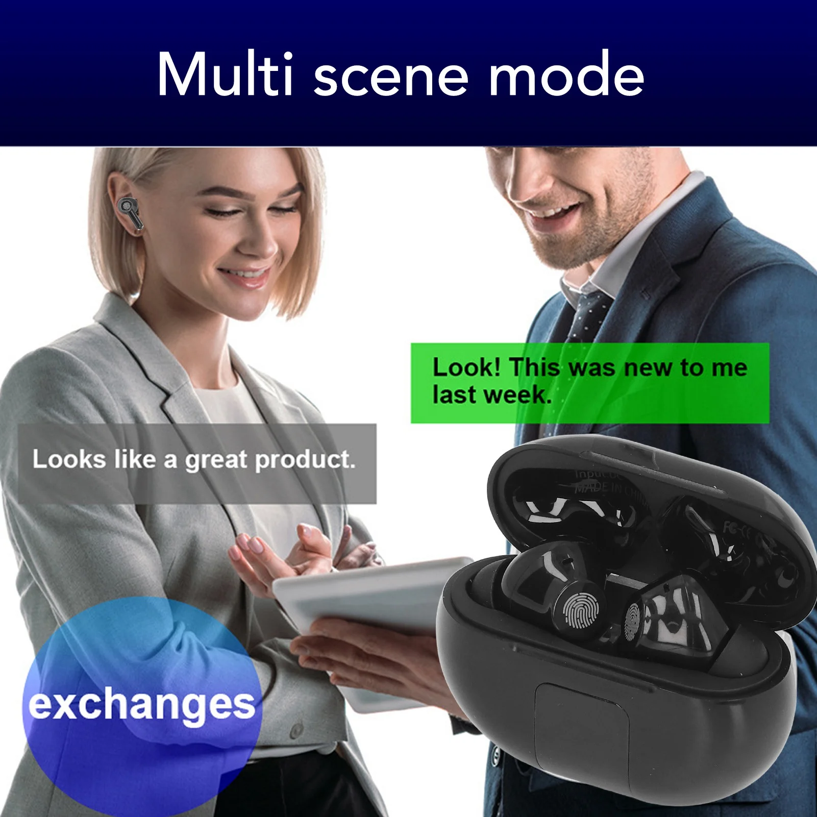 جهاز مترجم سماعات أذن APP يدعم 140 لغة مترجم في اتجاهين في الوقت الحقيقي ميكروفون مزدوج M10 سماعات أذن مترجم M10 للدراسة #6