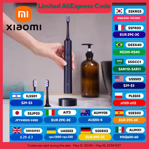XIAOMI MIJIA T700 Sonic Electric Toothbrush Ultrasonic Vibration Teeth Whitening Oral Clean Brush Smart APP Electric Tooth Brush