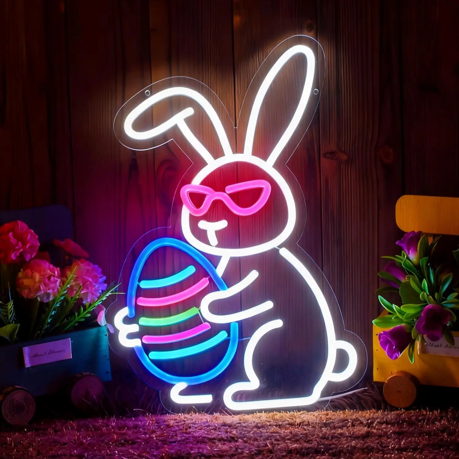 

Неоновая вывеска «Пасхальный кролик», настенный светильник, USB LED неоновая подсветка для кафе, бара, гаража, игровой комнаты, спальни, декор, подарок
