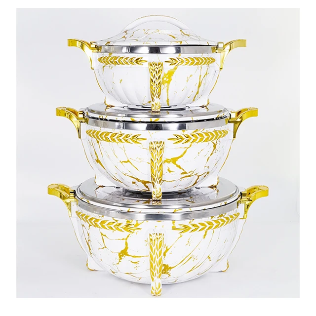 Stainless Steel Double Heat Preservation  Pot Thermos Food Warmer Container Hot Pot Casserole Pot 3pcs Set  (3/7/10L)