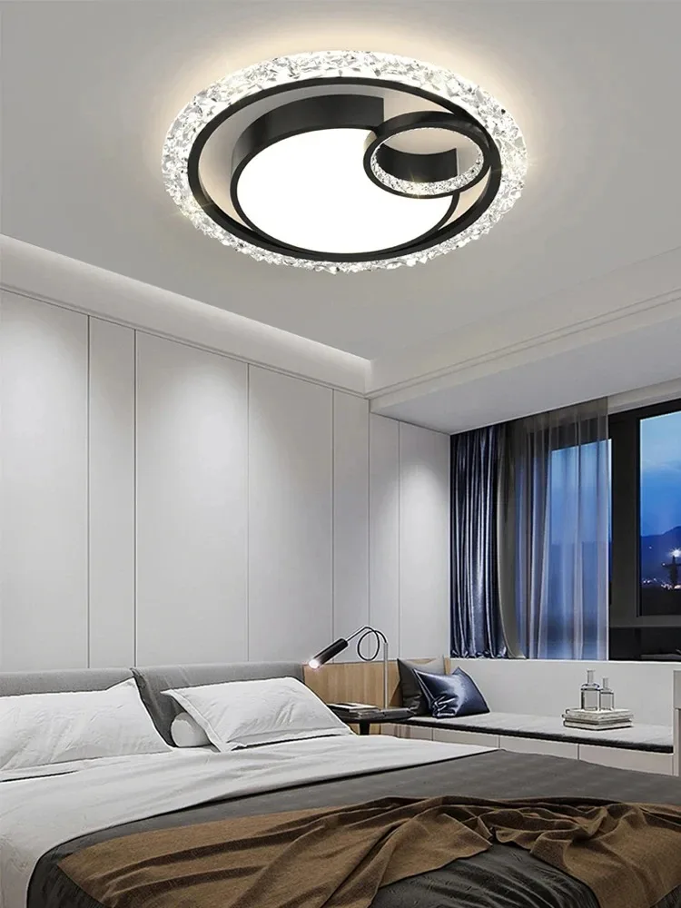 Modern Round Led modest Ceiling Lamps For Bedroom Kitchen Golden Crystal Luxury Chandeliers Study bathroom Ceiling chandelier
