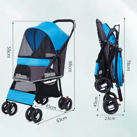 경량 휴대용 개 카트 빠른 접이식 고양이 카트 개 애완 동물 유모차 야외 여행 쇼핑몰 애완 동물 카트 무게 15kgs