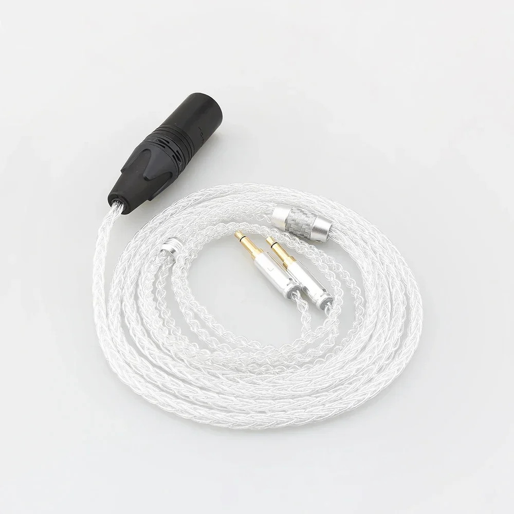 HIFI 8 Core 99% 7n Pure Silver Earphone Cable For Hifiman Sundara Ananda HE1000se V2 HE6se he400se Arya He-35x