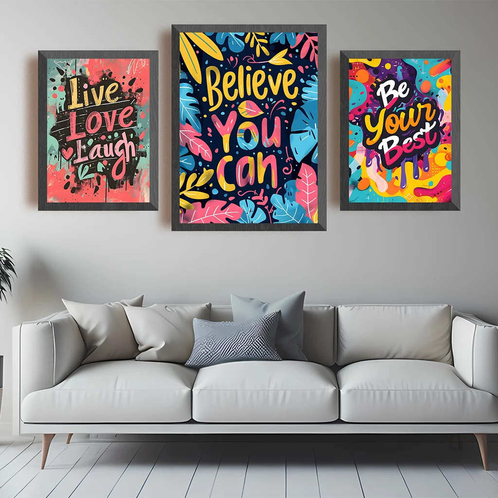 

Vibrant Colorful Motivational Quote Inspirational Wall Art Canvas Poster Picture Home Decor Bedroom Study Office Modern Art