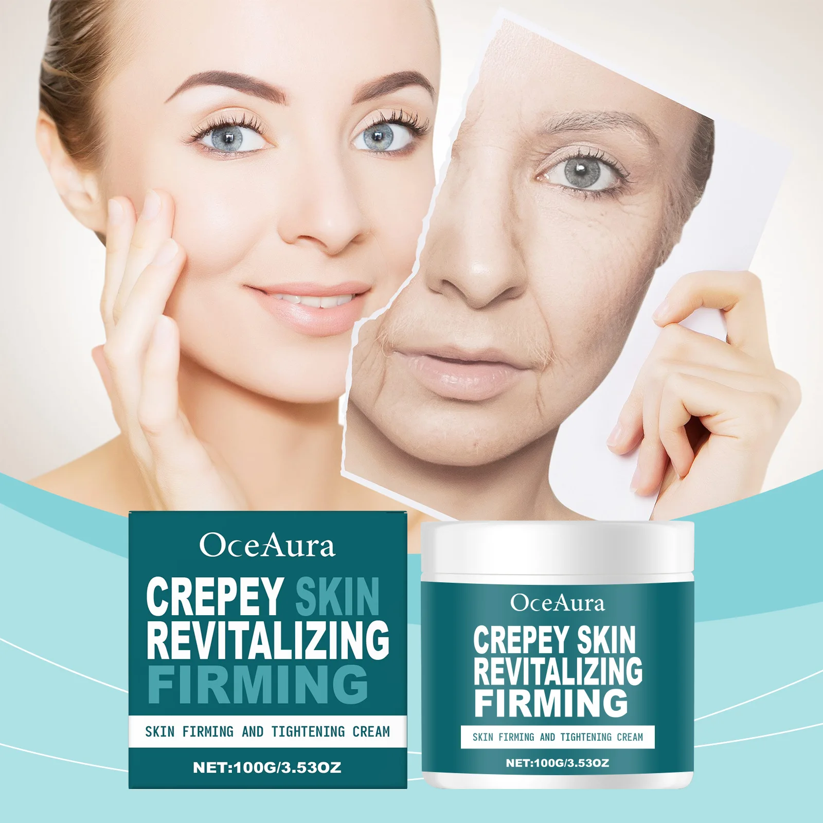 

OceAura Skin Firming Cream, Moisturizing Skin Elastic Moisturizing Hydrating Apply Non-sticky Cream
