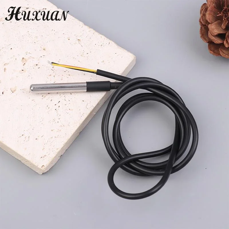 DS18b20 مقاوم للماء مغلف الفولاذ المقاوم للصدأ DS18B20 18B20 مستشعر درجة الحرارة مسبار درجة الحرارة طول الكابل 1 متر لـ Ard