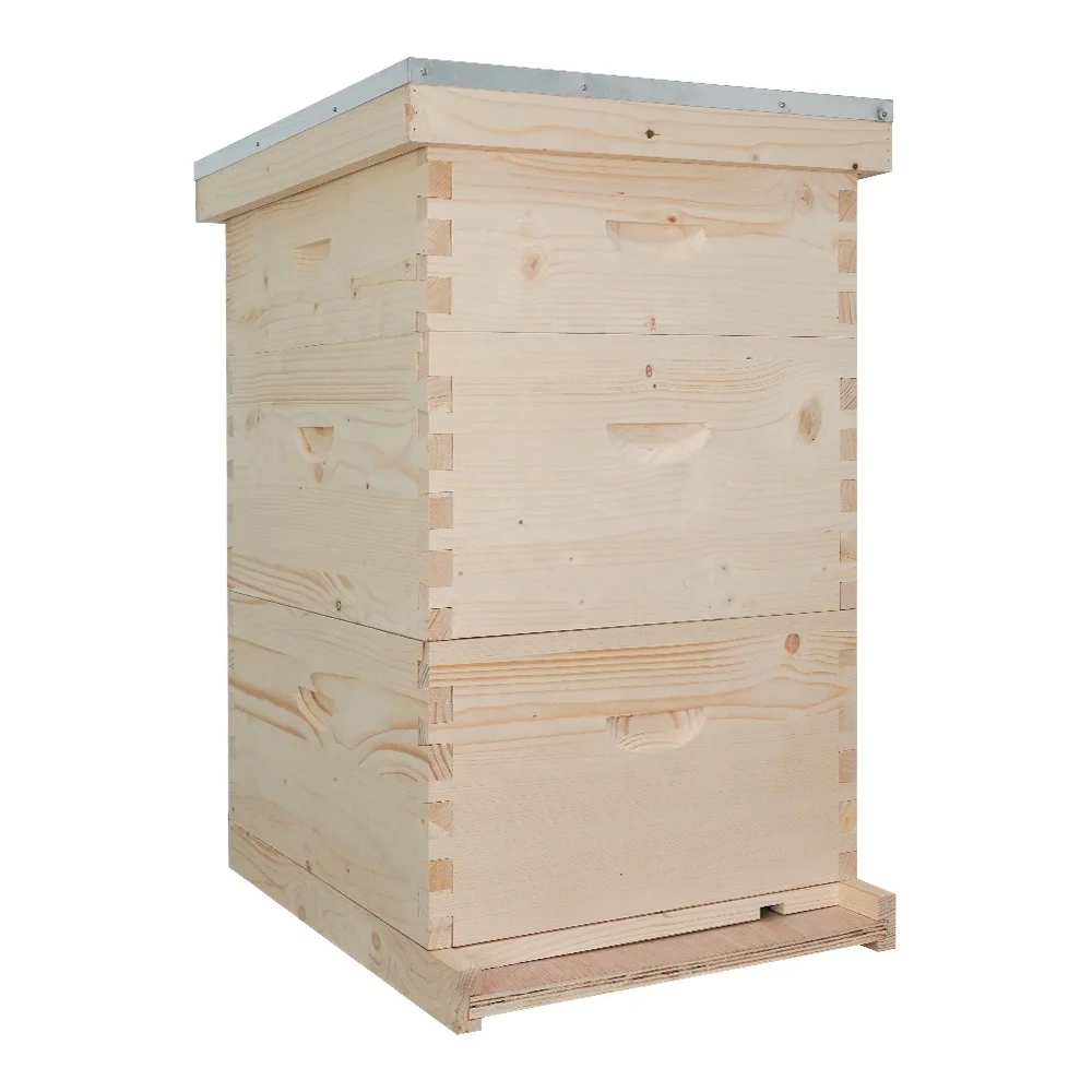 

Beekeeping Box Wooden Bee Hives Box 3 Layers 10 Frame Beehive Langstroth Hives for Sale