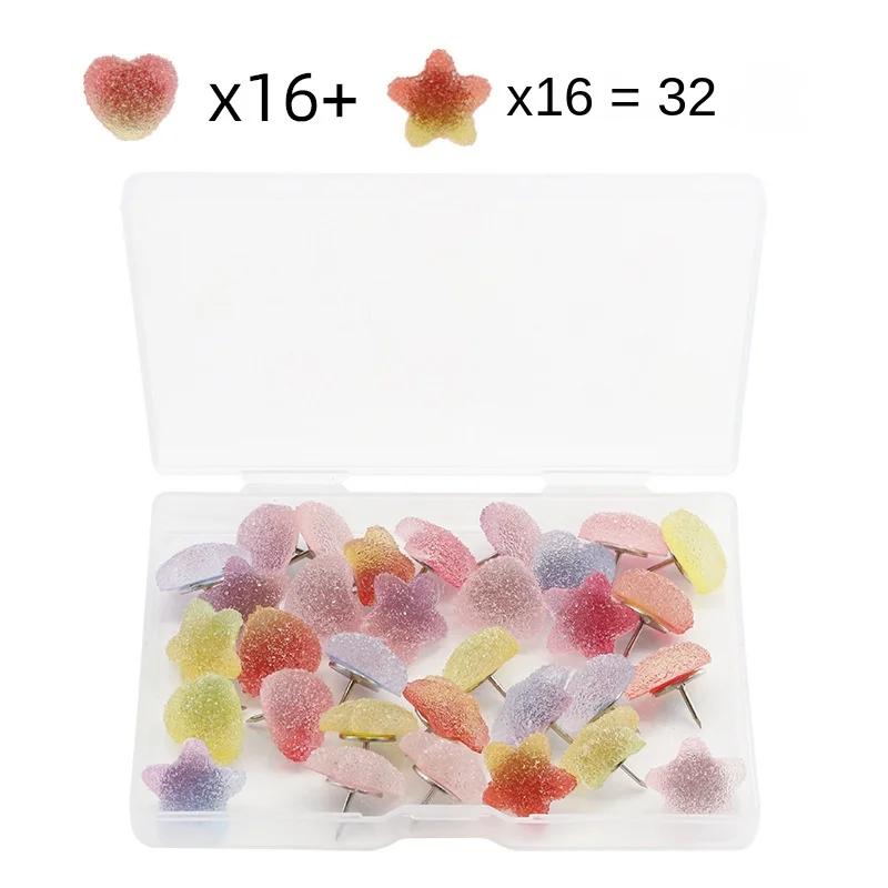 Amazon's New 32 Love Pentagonal Star Shaped I-shaped Nails DIY Simulation Candy Cork Creative Thumbnails