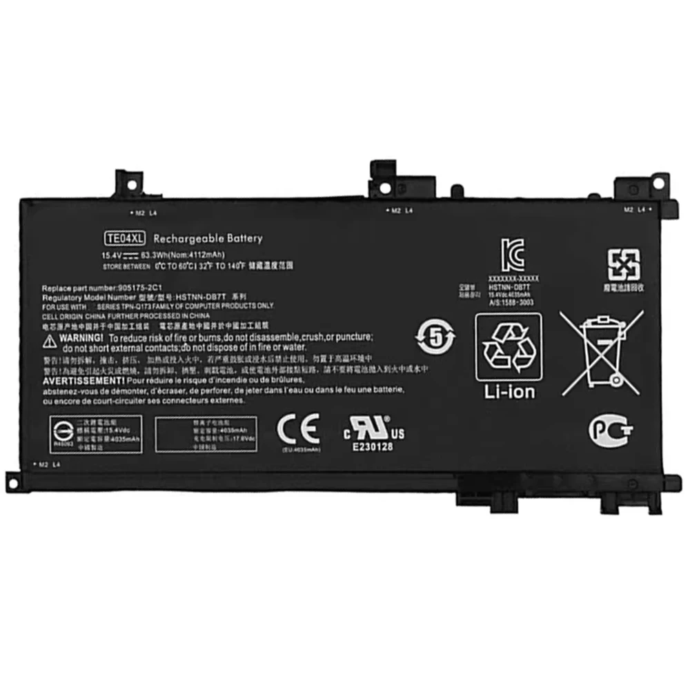 TE04XL 15.4V 63.3Wh Laptop Battery For HP Omen 15-AX200 15-AX200NA 15-AX235NF Pavilion 15-BC000 15-BC200 BC200NB Series