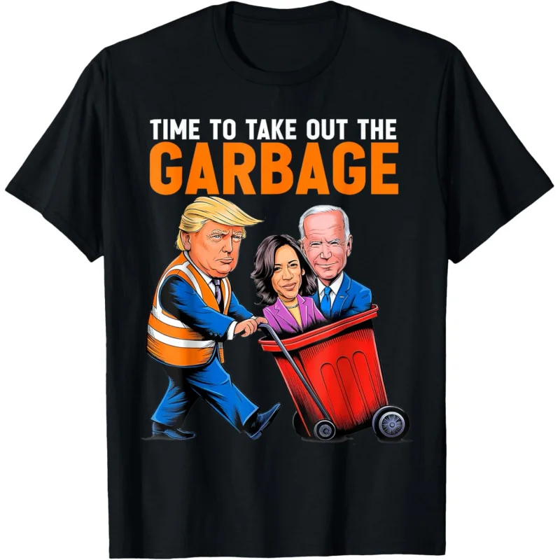 Trash can for Trump's fun time, take out Biden shirt and T-shirt