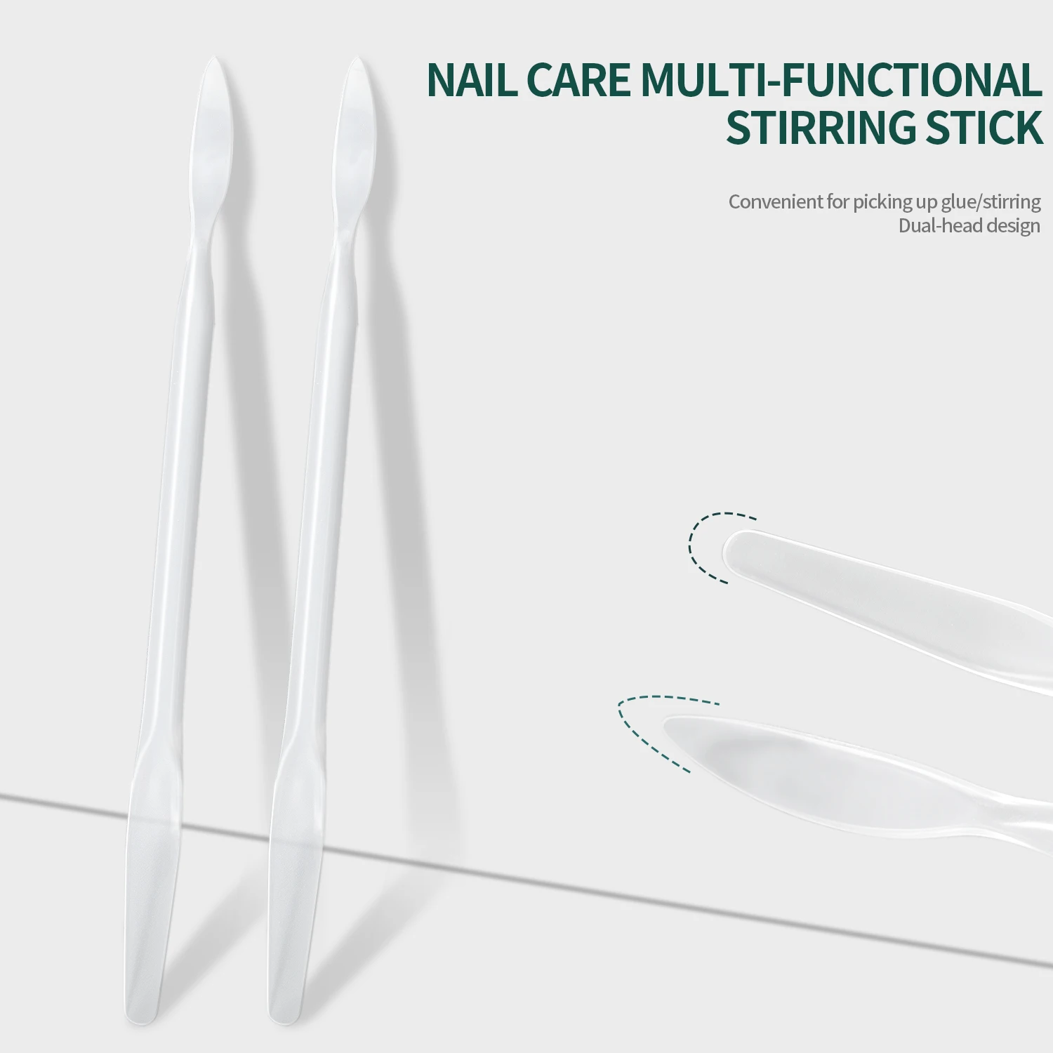 Nailpop Spazzola per unghie a doppia testa Strumento per mescolare la polvere glitterata Gel per unghie trasparente adatto per unghie fai da te per il salone di casa