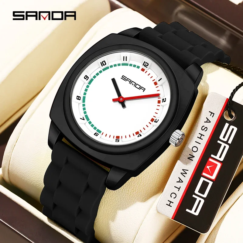 SANDA 여성 시계 패션 심플 러블리 디지털 쿼츠 시계 캐주얼 젤리 멀티컬러 실리콘 유니섹스 시계 학생 손목시계