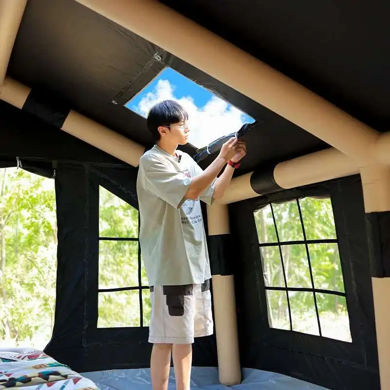 12,96 m2. ㎡   Acampamento Iatable Engrossado Oxford Pano Duas Quartos Uma Camada Tenda S ​ Ize: 360*360*220Cm