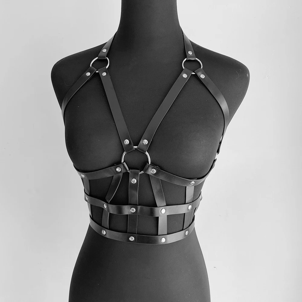 Full Body Harness Skirt Bra For Festival Sexy Dance Costumes Leg Harness Garter Belt Erotic Underwear Fetish Cage Sword Belt