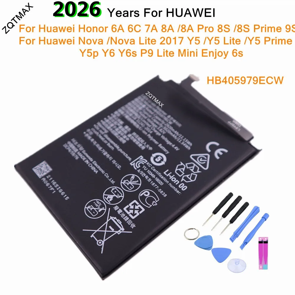 Batería HB405979ECW para Huawei Y5 Lite Prime Y5p Y6 Y6s P9 Lite Mini Enjoy 6s Nova Lite 2017 Honor 9S 7A 6A 6C 8A Pro 8S Prime