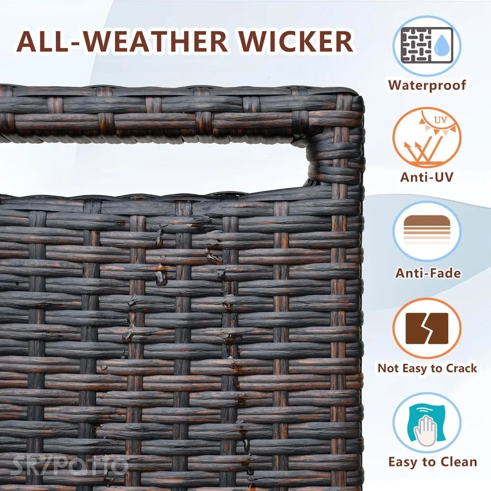 مجموعة كراسي خارجية مكونة من قطعتين، كرسي صالة قابل للتعديل في جميع الأحوال الجوية مع وسائد مريحة لـ Por