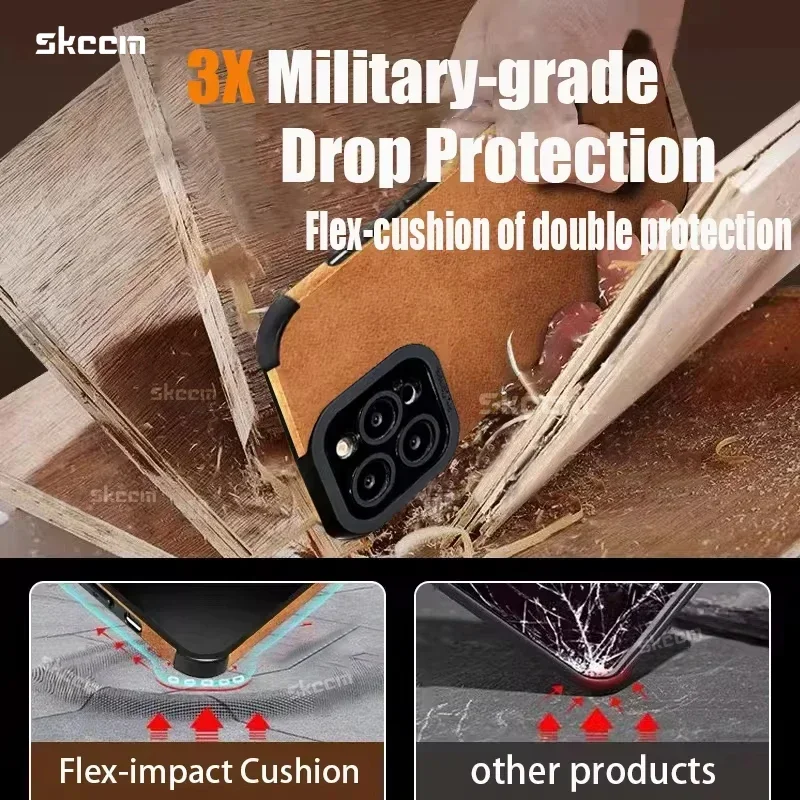 Fashion Case For iPhone 16 15 14 13 12 11 Pro Max X XS XR 8 7 Plus Mini Fur Leather Full Lens Protection Cases Cover - náhled 4