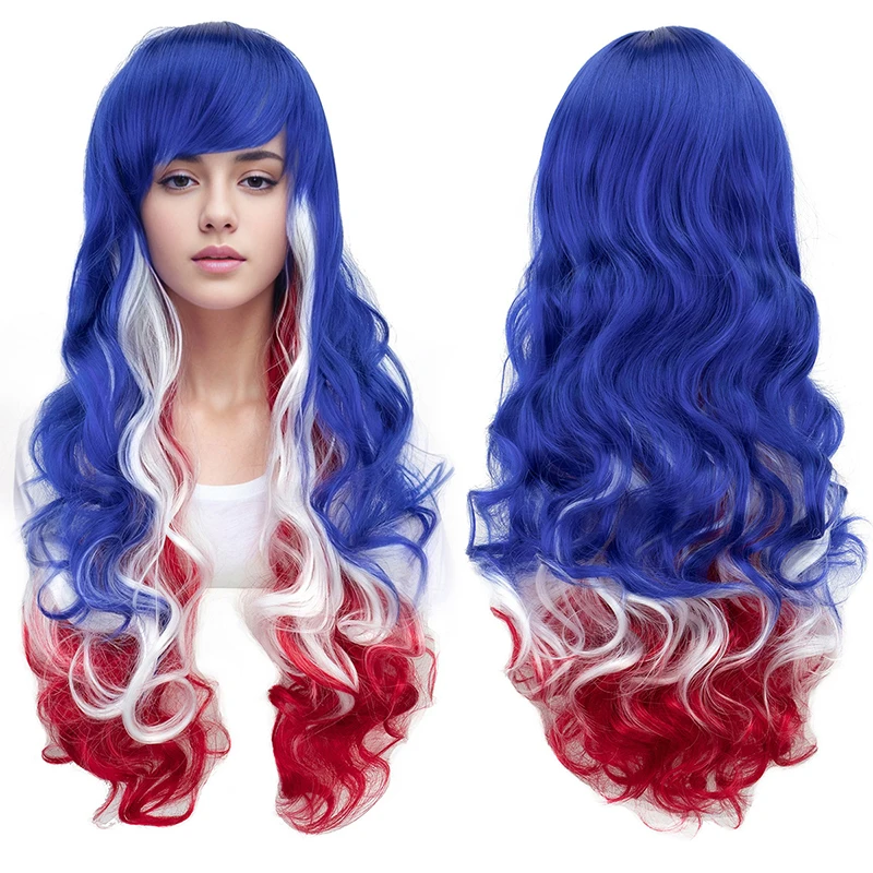 

Синтетические парики Country Vibes Цветные парики для платья персонажей Длинные разноцветные парики смешанного цвета