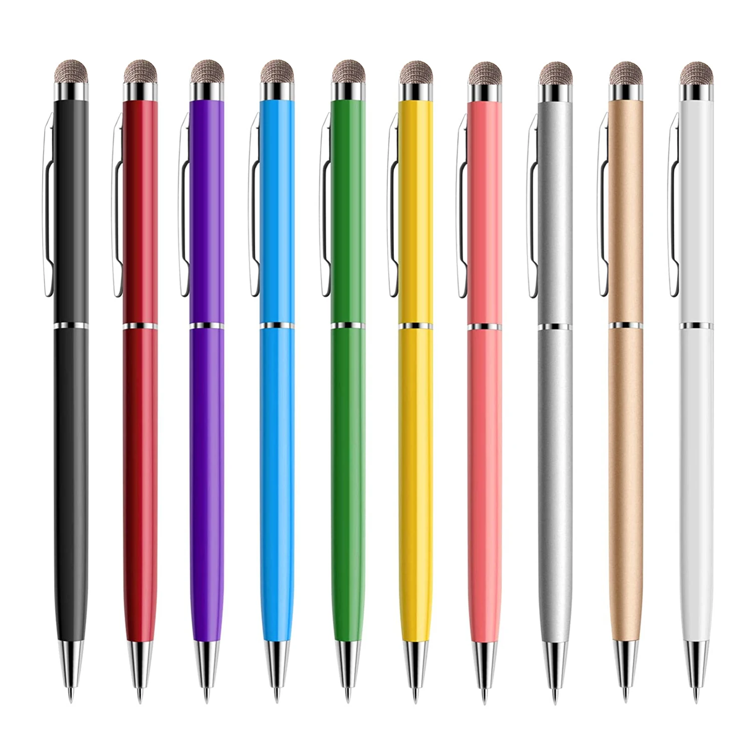 

100 Packs Of 13-Color Mini Metal 2-In-1 Stylus Universal Ballpoint Pen Text Engraving Custom Logo Office School Advertising Pen