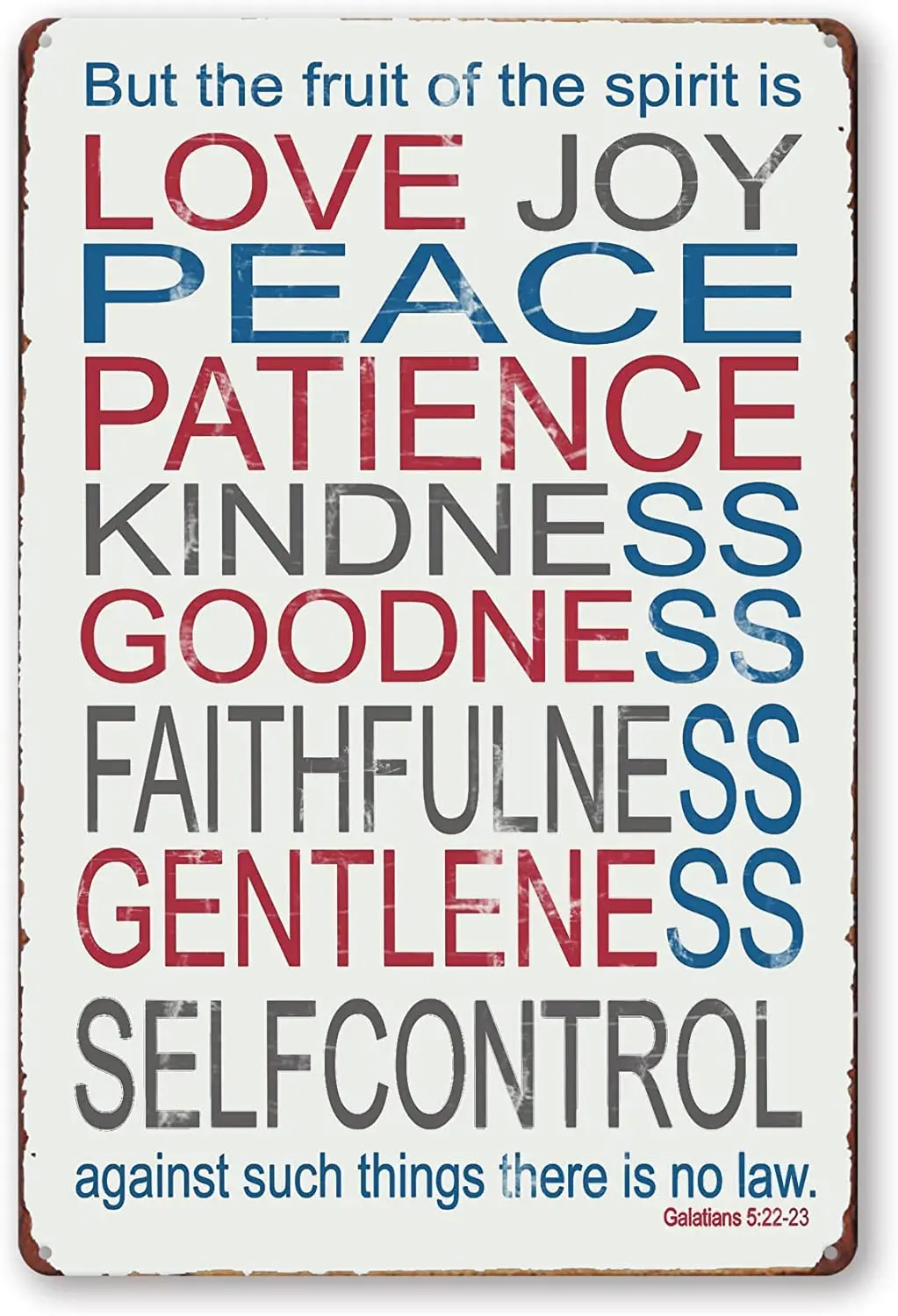 Inspirational Christian Metal Sign Wall Decor Bible Verses Church Decor Religious Gifts Men's Novelty Vintage Decor 8x12 Inc