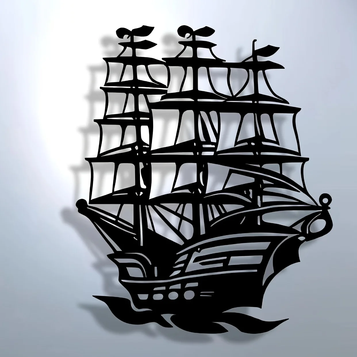 Vintage Sailing Ship Metal Wall Art Wall Decor Iron Nautical Plaque for Office Study Decor
