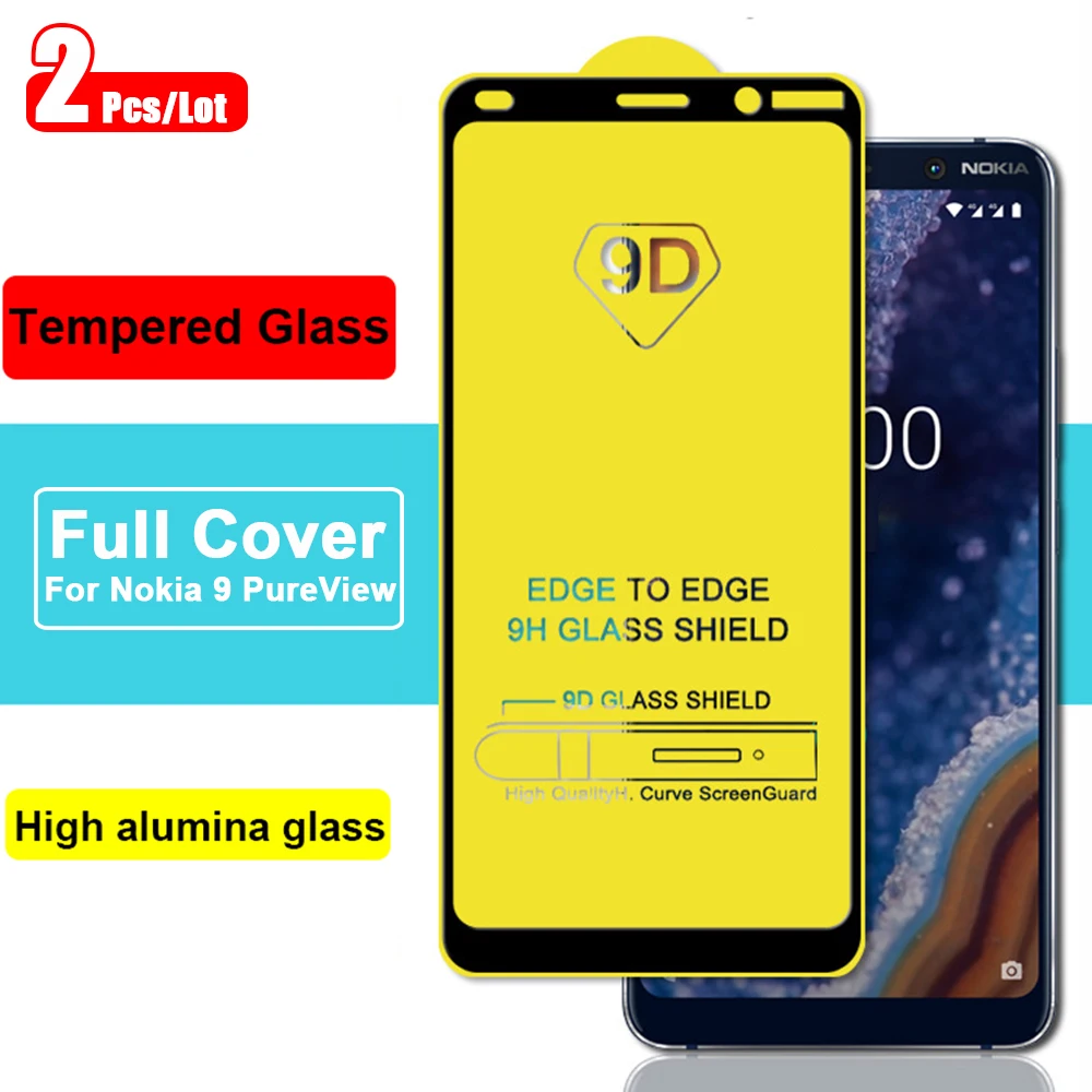 2pcs For Nokia 9 PureView Screen Protector Full Cover Tempered Glass for Nokia 9 Pure View Glass Protective Film Explosion-Proof