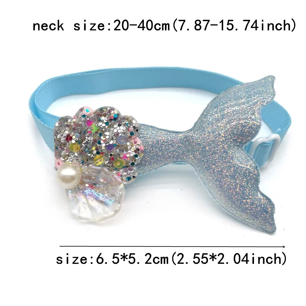 50/100pcs Dog Bowties Cat Dog Grooming Bows with Shell Pet Products Mermaid Style Dog Bows for Small Medium Dogs