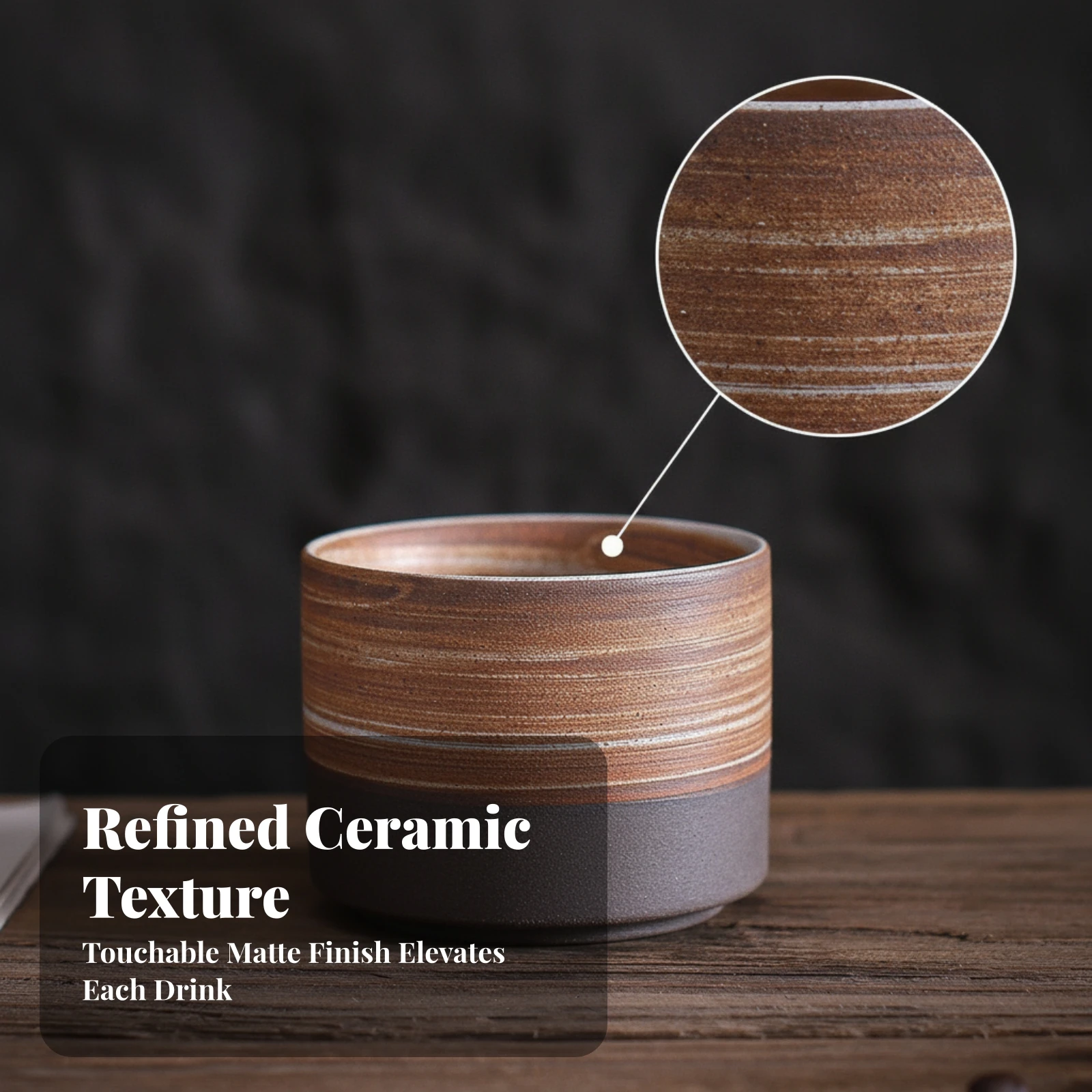 Ceramic Cup with Glazed Finish Minimalist Cylindrical Ceramic Cup Vessel Simple Long-Lasting for Tea Lovers, Home, Office
