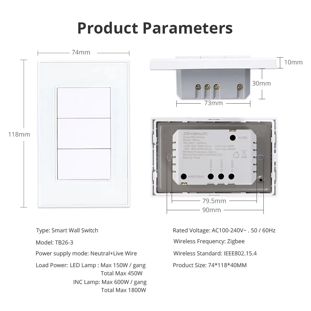 Yagusmart Tuya Zigbee Switch Smart Push Button Homekit Siri Alexa Google Home Voice Control Zemismart Zigbee Smart Switches