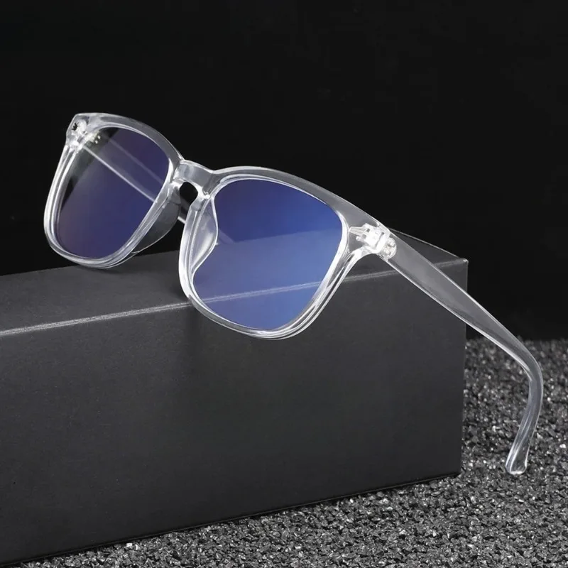 Women's Flat Light Retro Glasses Frame, Women's Square Plain Glasses Frame, Anti Blue Light Glasses