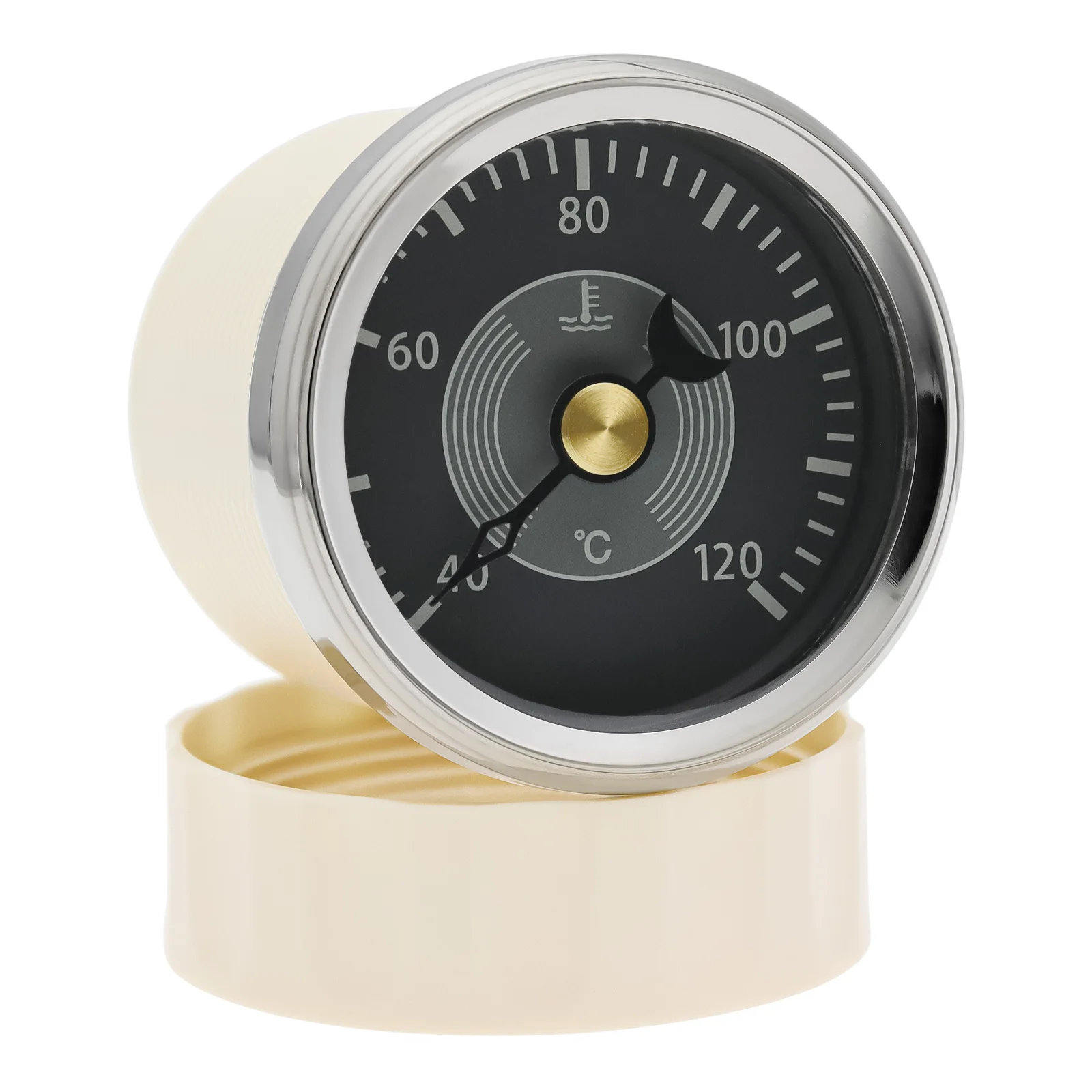Retro 52mm Water Temperature Gauge 40-120℃ Pointer Meter 1/8 NPT Water Temp Sensor Universal for 12V 24V Car Boat Yacht Custom