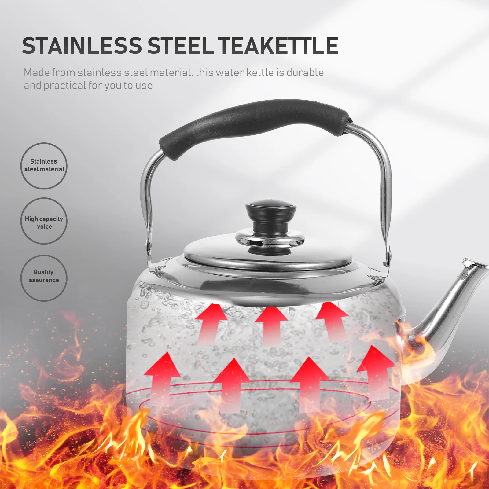 

4L Stainless Steel Large Capacity Automatic Sounding Kettle Home Kitchen Heating Pot With Anti-Scald Handle Fast Even Heat