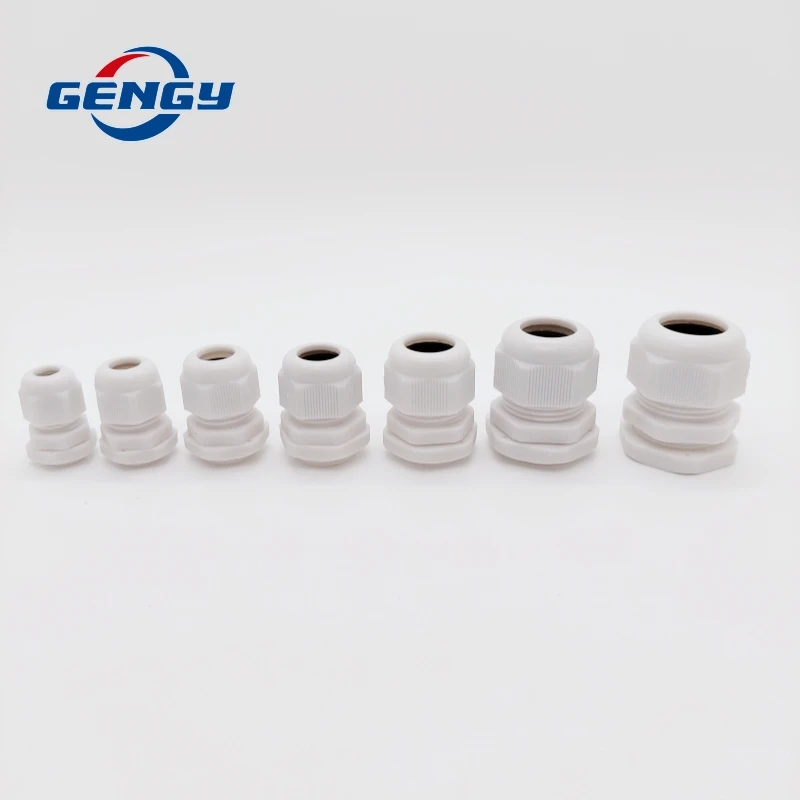 10 Pcs Waterproof Cable Gland Cable Entry IP68 for 3-6.5mm PG7 9 11 PG13.5 16 19 PG21 25 29 White Black Nylon Plastic Connector