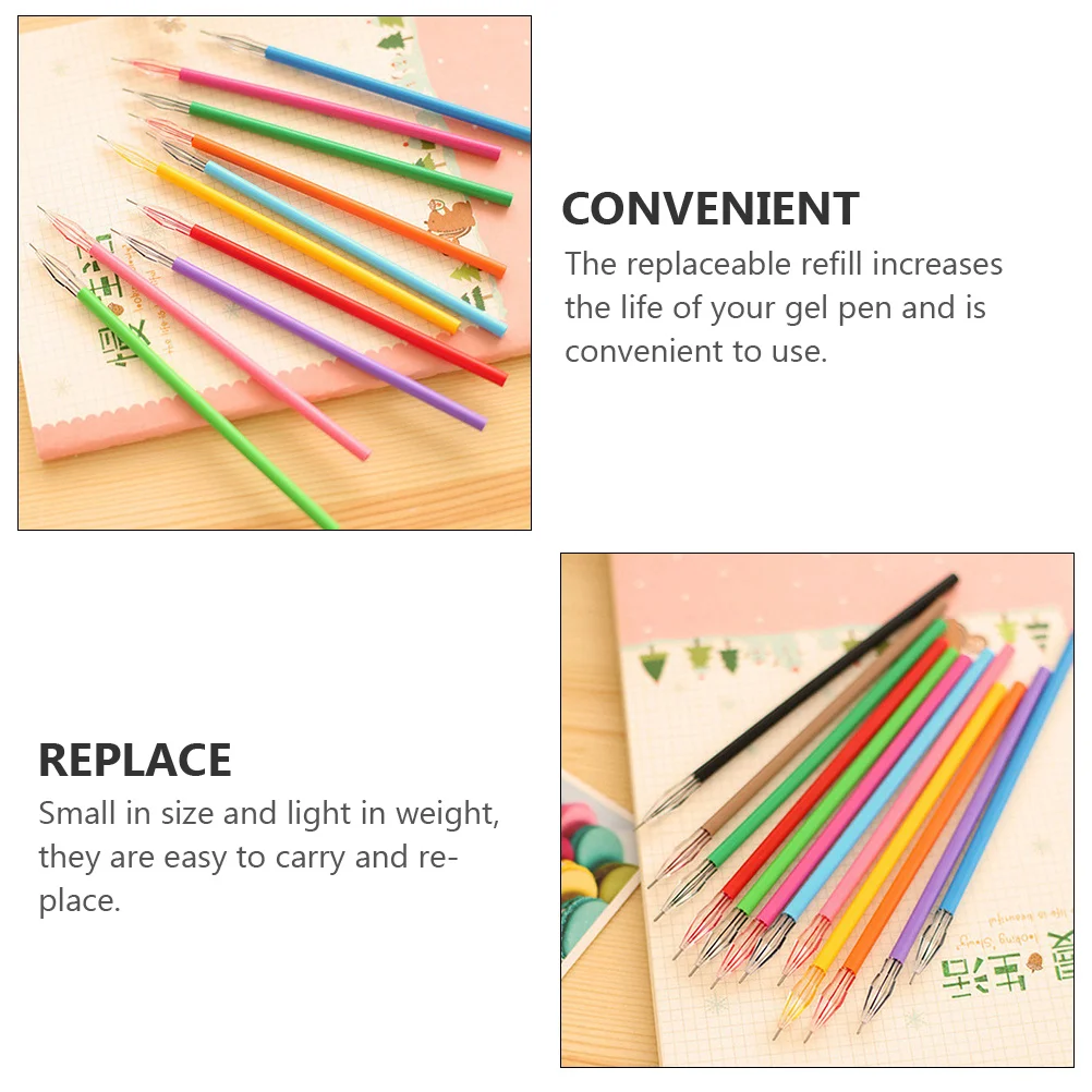

50Pcs Neutral Pen Refills Simple Design Easy to Carry Replace for Student Office Use Art Projects Smooth Neutral Pen Refills