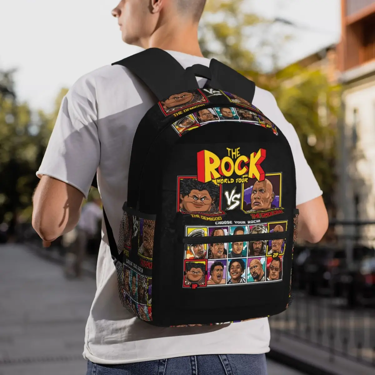 Dwayne The Shrok Johnson The Rock Muscle Man Backpack Student BookBag Children School Bag Laptop Shoulder Bags for Boys Girls
