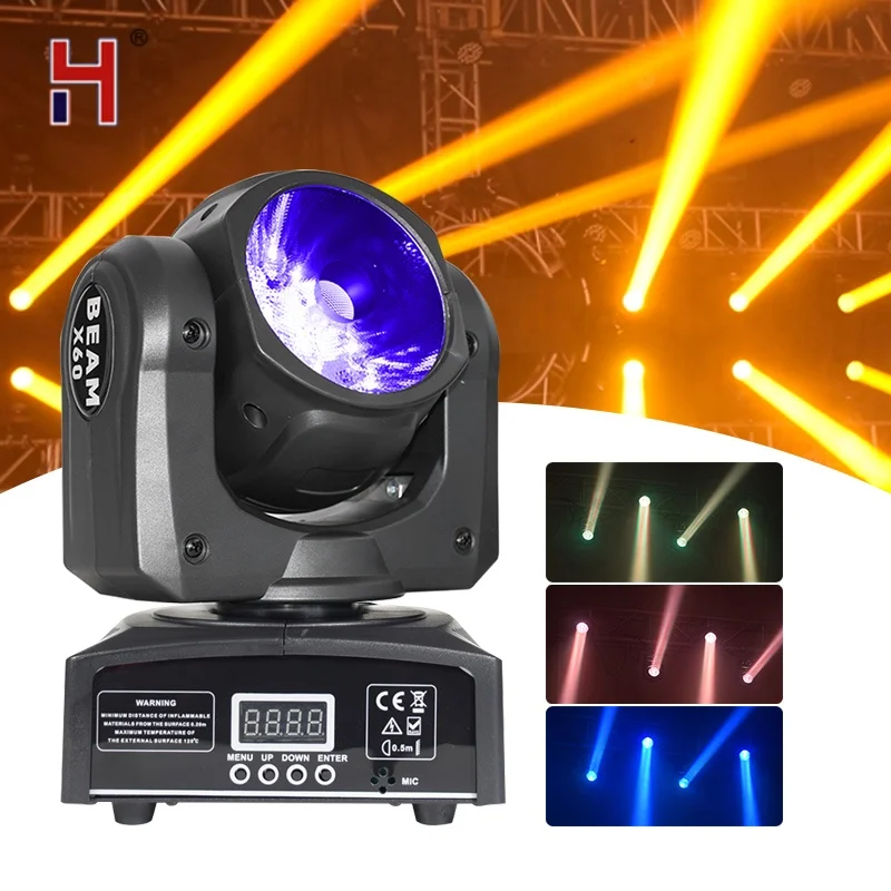 

HongYi DJ Lighting Mini Moving Head Led 60W RGBW Lyre Beam Stage Lights Professional Equipment For Club Event Music Party Light