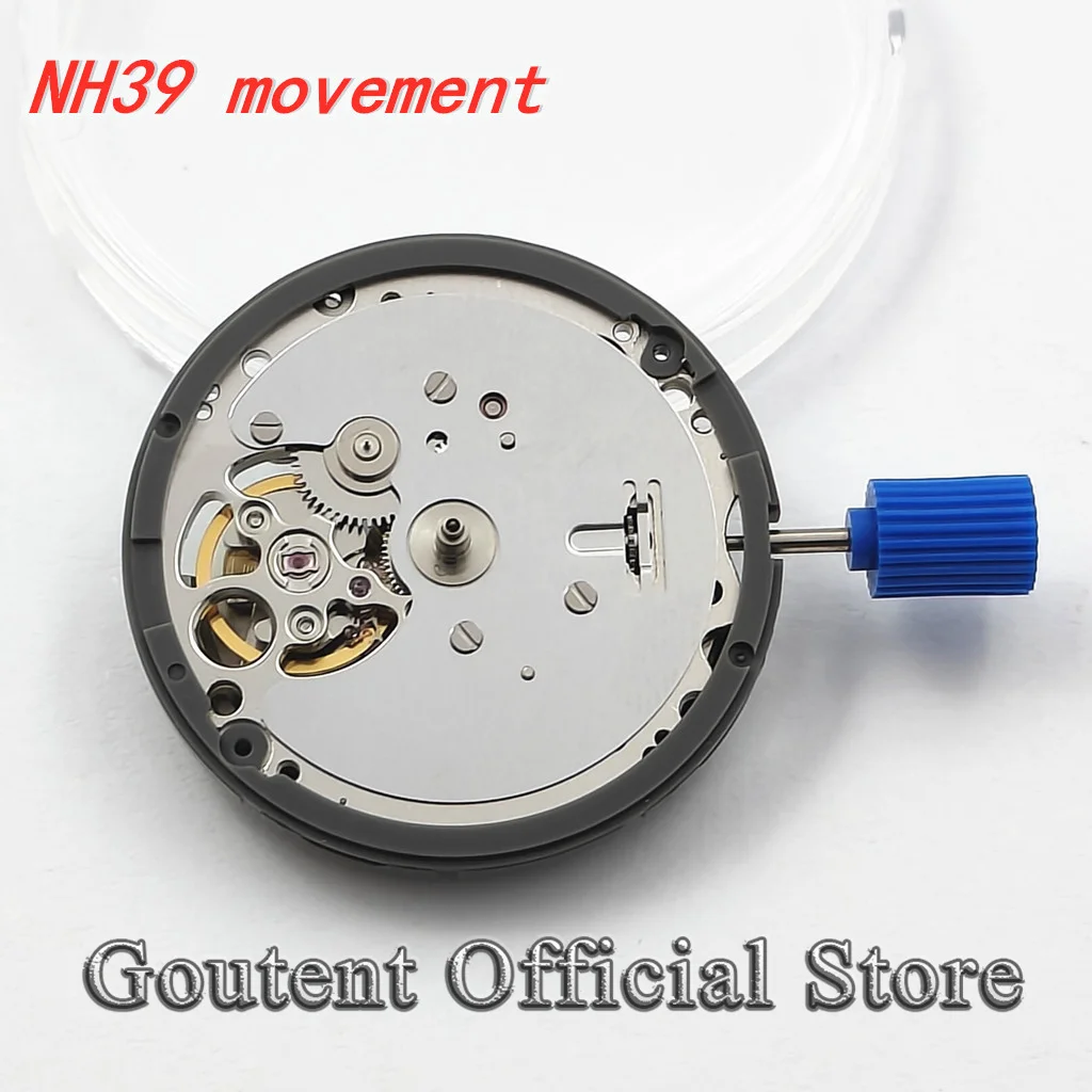 

Goutent NH39 Automatic Watch Movement High Accuracy Automatic Mechanical Date Fit 3 o'clock crown and 3.8 crown White Date