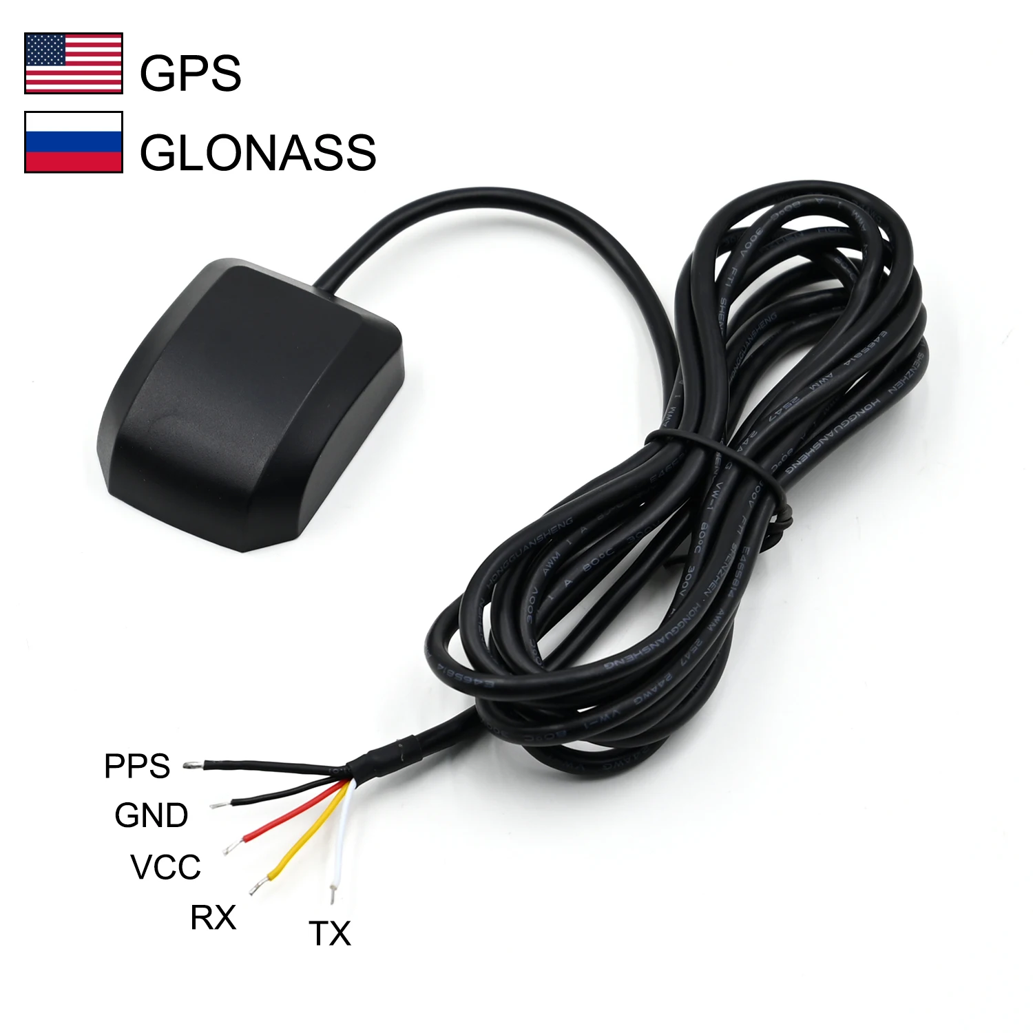 UART TTL Level DIY 5pins Dual-mode PPS GPS GLONASS Module Antenna Reciever NMEA0183 9600 5V 1HZ Waterproof IP67