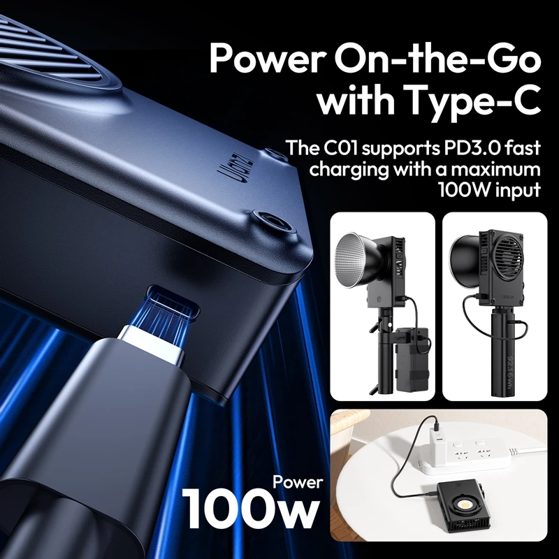 Ulanzi 100W C01 COB Light Bi-Color Handheld Led Video 2700K-6500K