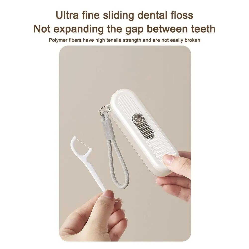 New Automatic Ejectable Floss Dispenser Oral Care with 10Pcs Floss Dental Floss Box Press-on Disposable Flossing Sticks