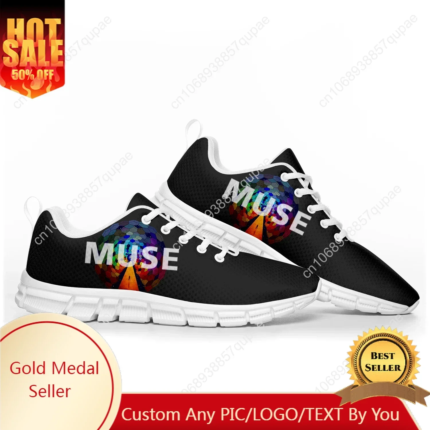 

Muse Rock Band England Sports Shoes Mens Womens Teenager Sneakers Casual Custom High Quality Couple Shoes White