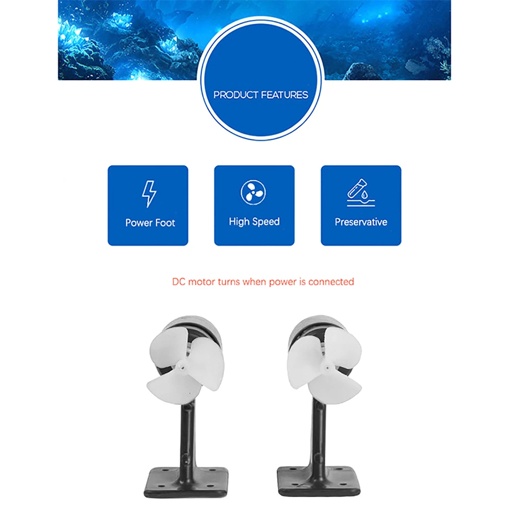 12V Obverse/Reverse Jet Boot Onderwater 3-blades Propeller Motor-Motor Boegschroef voor RC ROV Robot Voerboot Onderzeeër Speelgoed Deel