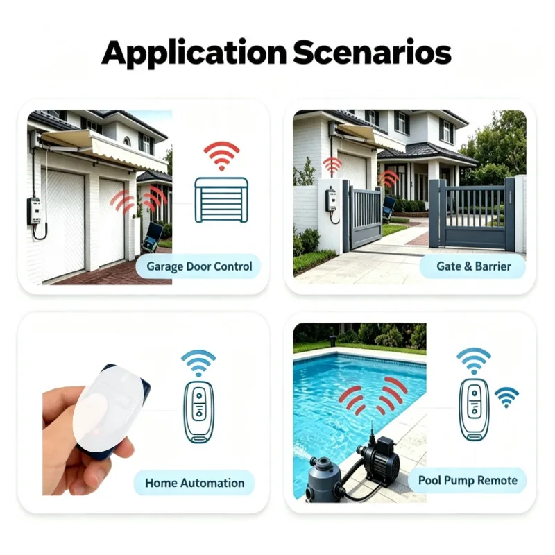 433.92MHz Secure Rolling Code Remote Self-Searching Rolling Code Garage Door Opener Automatic Garage Remote Control