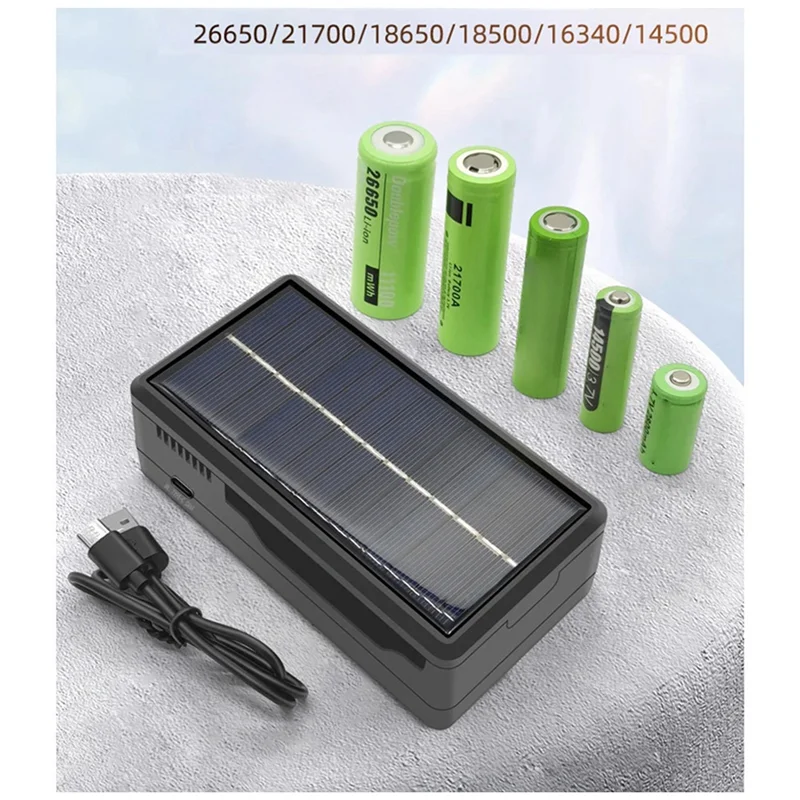 

18650 Battery Charger Multi Munctional Solar Type C Intelligent Lithium Battery Holder For 18650 Battery Boxs-AA26